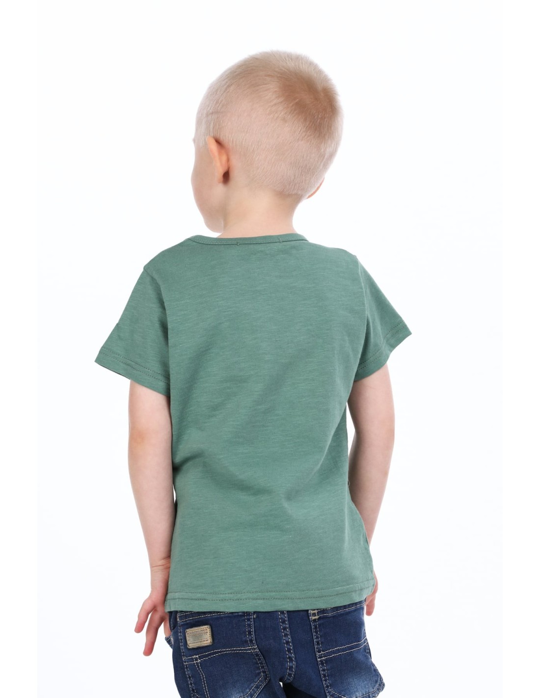 Jungen-T-Shirt mit khakifarbener Aufschrift NDZ4446 – Online-Shop – Boutique